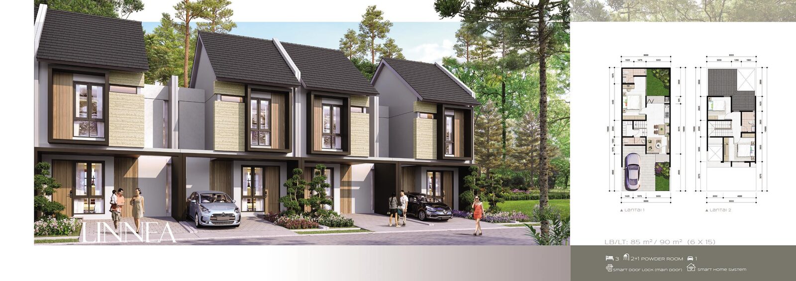Fasad rumah Cluster Aeris Linnea