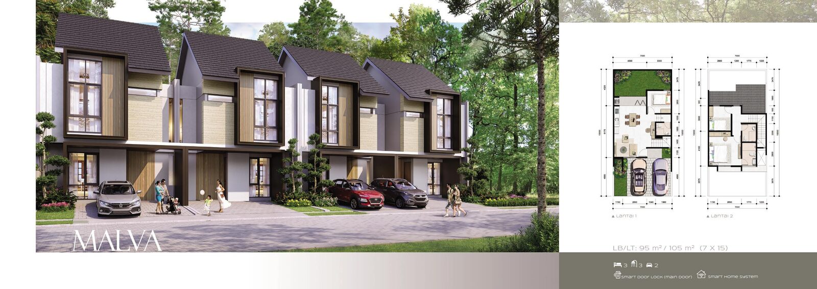 Fasad rumah Cluster Aeris Malva