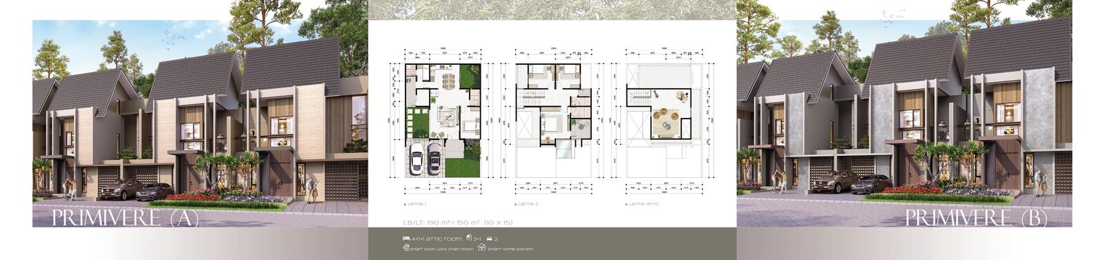 Fasad rumah Cluster Aeris Primivere (A & B)