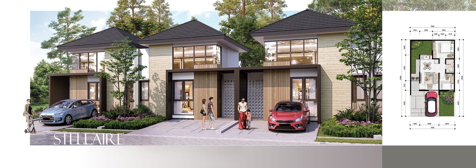 Fasad rumah Cluster Belle Fleur Stellaire