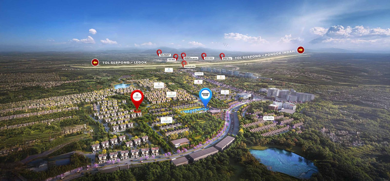Aerial view kawasan Lacovia Citra Garden Serpong